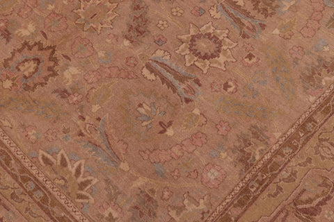 handmade Traditional Lahore Tan Lt. Gold Hand Knotted RECTANGLE 100% WOOL area rug 6' x 9'