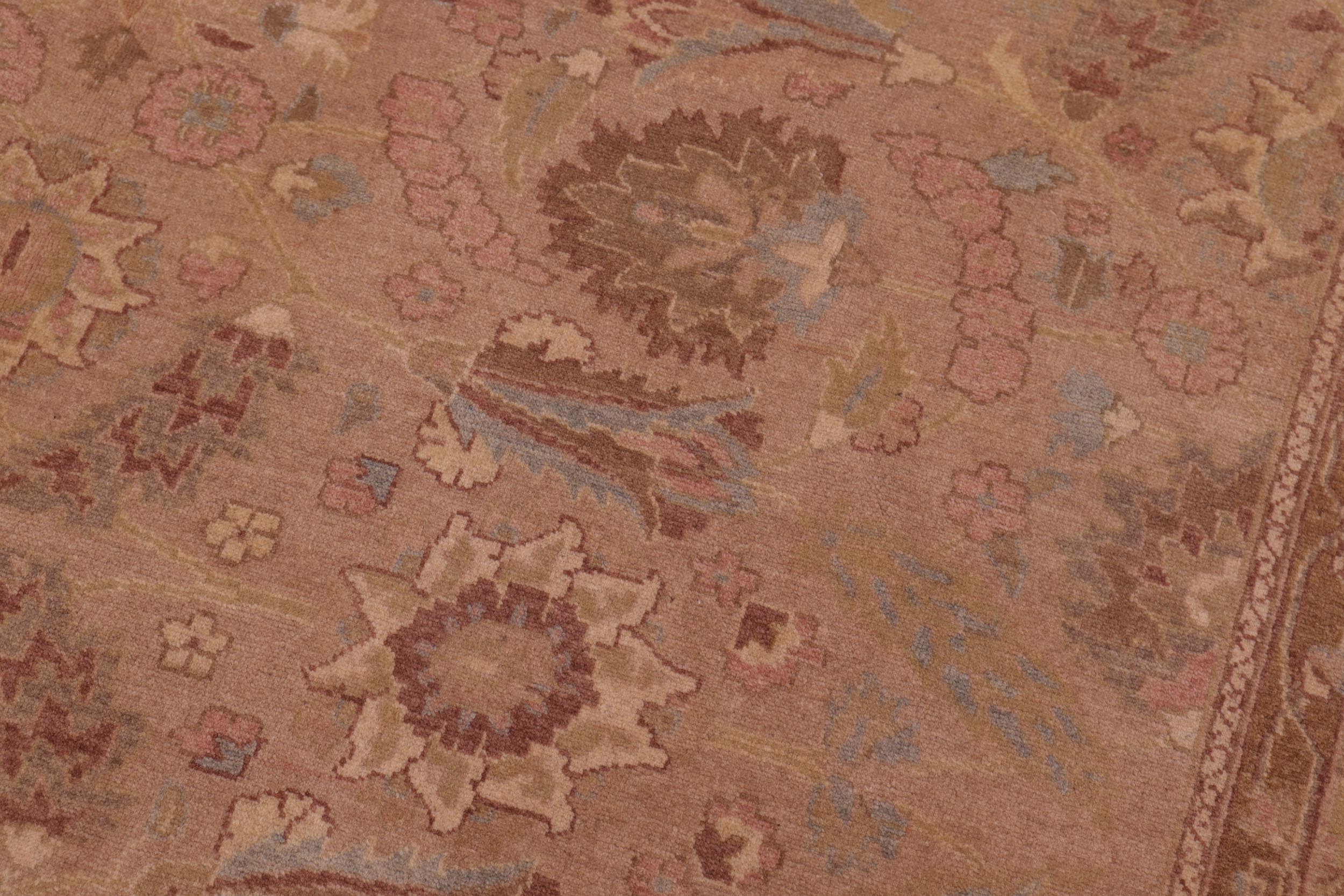 handmade Traditional Lahore Tan Lt. Gold Hand Knotted RECTANGLE 100% WOOL area rug 6' x 9'