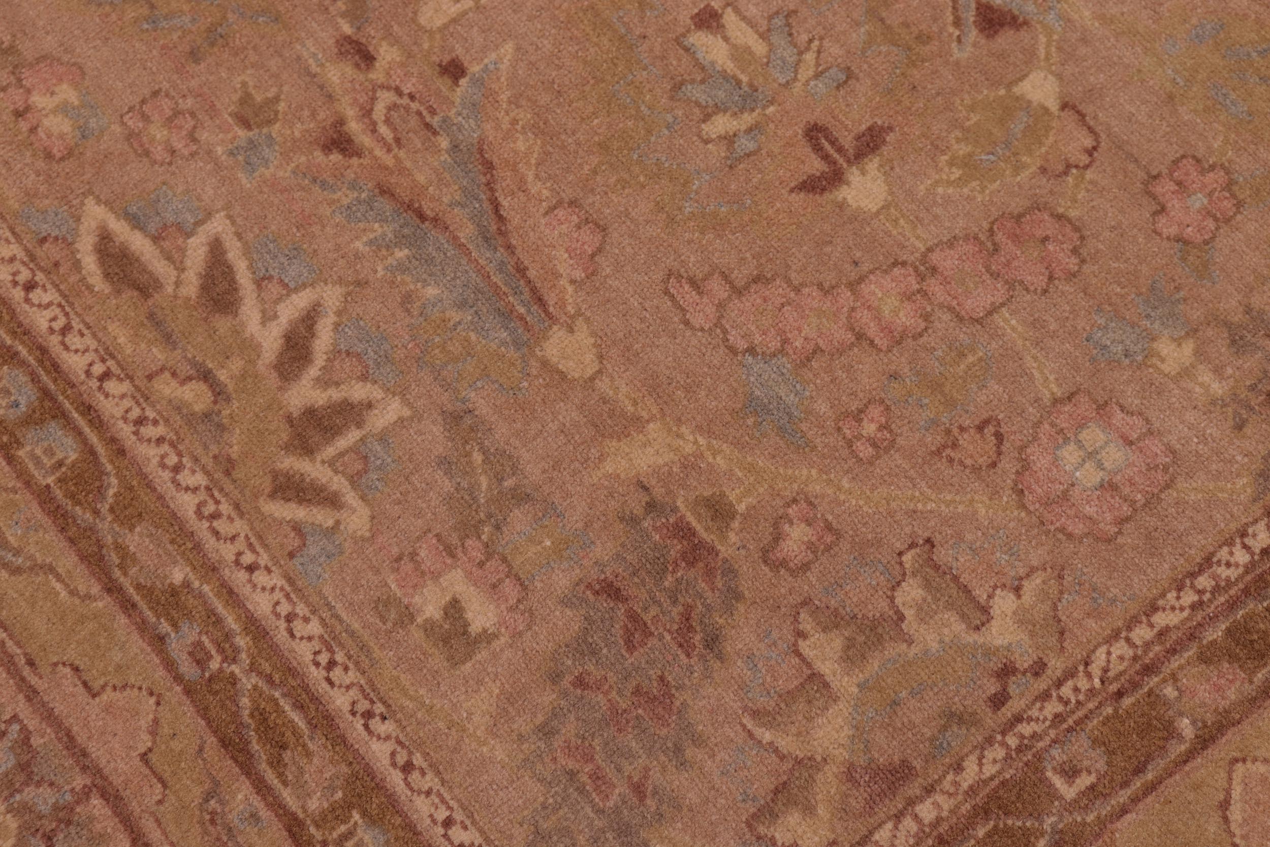 handmade Traditional Lahore Tan Lt. Gold Hand Knotted RECTANGLE 100% WOOL area rug 6' x 9'