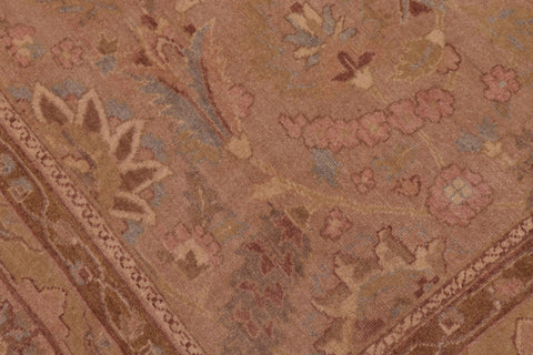 handmade Traditional Lahore Tan Lt. Gold Hand Knotted RECTANGLE 100% WOOL area rug 6' x 9'