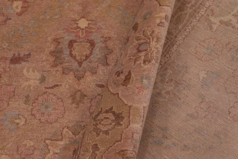 handmade Traditional Lahore Tan Lt. Gold Hand Knotted RECTANGLE 100% WOOL area rug 6' x 9'