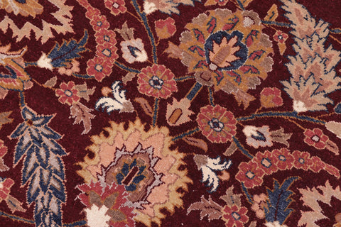 handmade Traditional Lahore Drk. Red Blue Hand Knotted RECTANGLE 100% WOOL area rug 6' x 9'