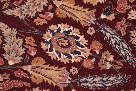 handmade Traditional Lahore Drk. Red Blue Hand Knotted RECTANGLE 100% WOOL area rug 6' x 9'