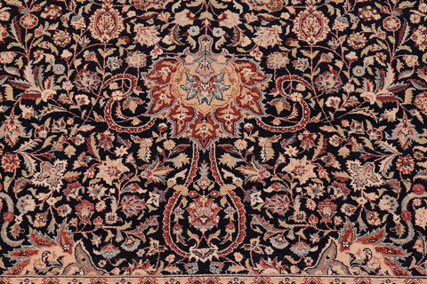 handmade Traditional Kashan Blue Tan Hand Knotted RECTANGLE 100% WOOL area rug 6 x 9