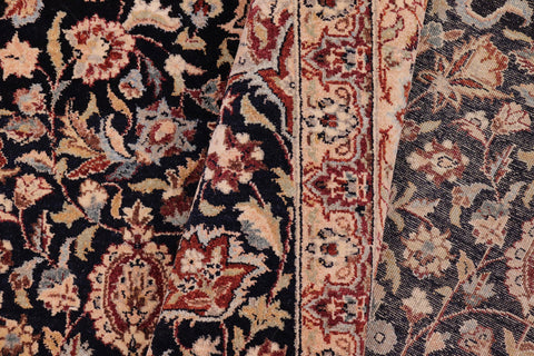 handmade Traditional Kashan Blue Tan Hand Knotted RECTANGLE 100% WOOL area rug 6 x 9