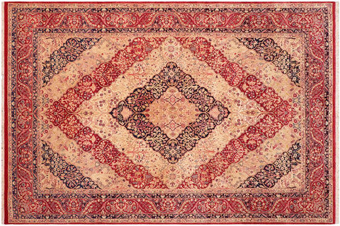 handmade Traditional Compartment Red Red Hand Knotted RECTANGLE 100% WOOL area rug 6 x 9