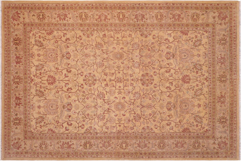 handmade Transitional Kafkaz Gold Lt. Gray Hand Knotted RECTANGLE 100% WOOL area rug 6' x 9'