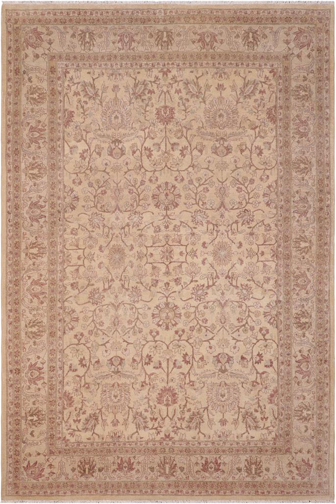 handmade Traditional Kafkaz Gold Lt. Gray Hand Knotted RECTANGLE 100% WOOL area rug 6'X9'