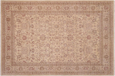 handmade Traditional Kafkaz Gold Lt. Gray Hand Knotted RECTANGLE 100% WOOL area rug 6'X9'