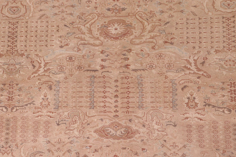handmade Traditional Lahore Tan Ivory Hand Knotted RECTANGLE 100% WOOL area rug 6' x 9'