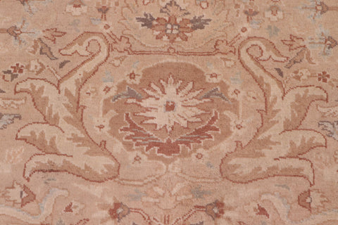 handmade Traditional Lahore Tan Ivory Hand Knotted RECTANGLE 100% WOOL area rug 6' x 9'