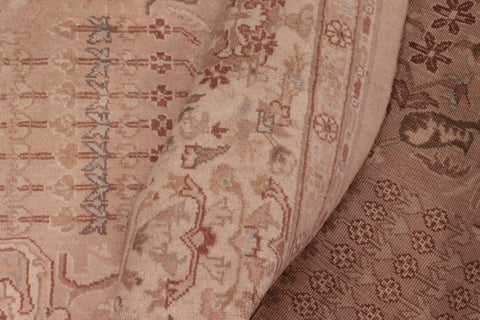 handmade Traditional Lahore Tan Ivory Hand Knotted RECTANGLE 100% WOOL area rug 6' x 9'