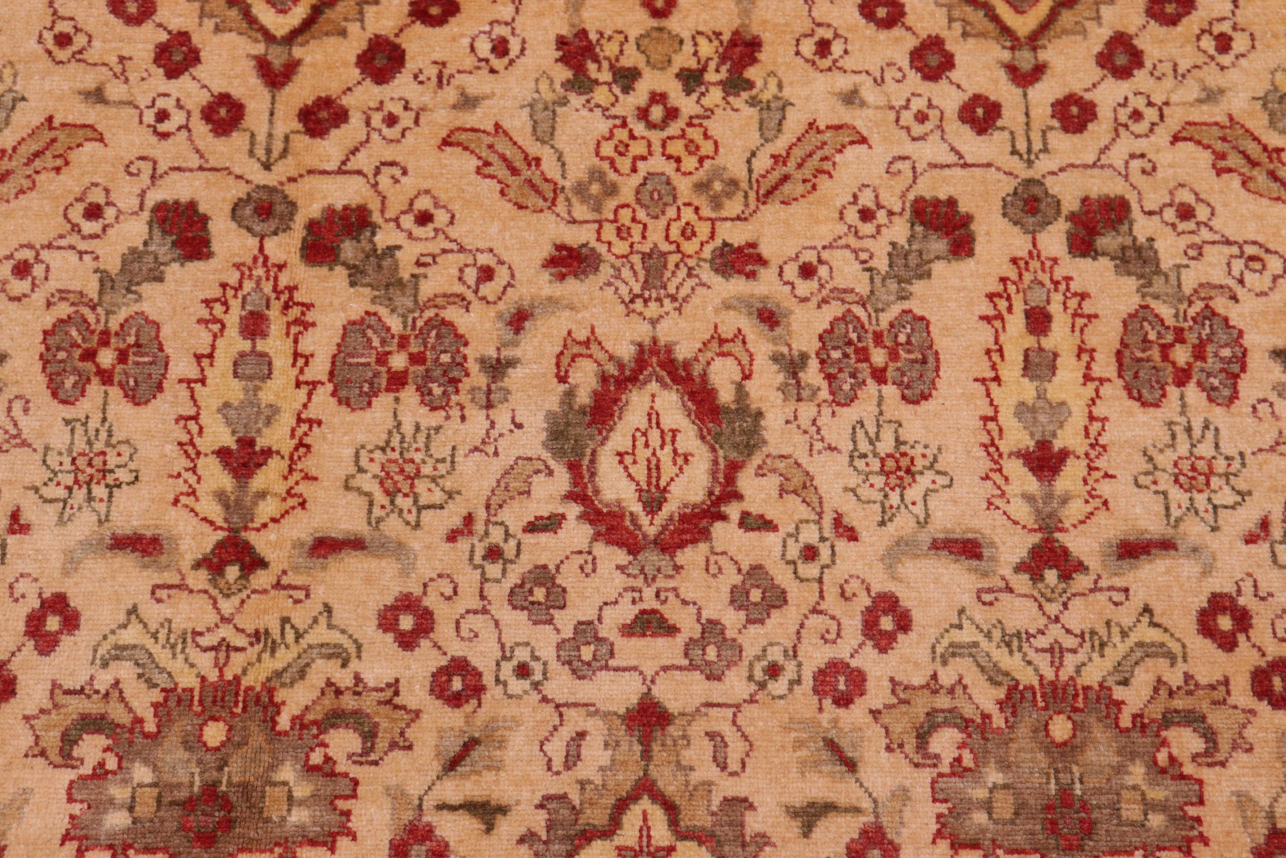 handmade Transitional Lahore Tan Gold Hand Knotted RECTANGLE 100% WOOL area rug 6' x 9'