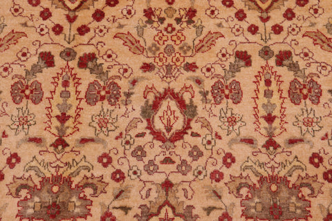 handmade Transitional Lahore Tan Gold Hand Knotted RECTANGLE 100% WOOL area rug 6' x 9'