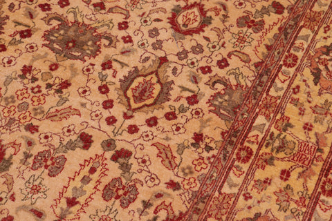 handmade Transitional Lahore Tan Gold Hand Knotted RECTANGLE 100% WOOL area rug 6' x 9'