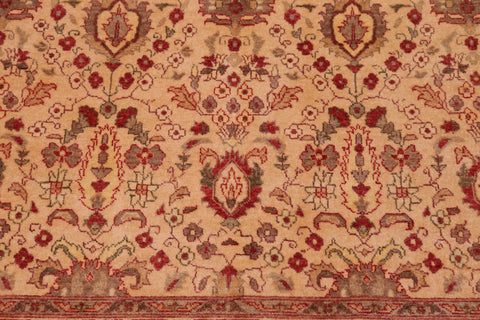 handmade Transitional Lahore Tan Gold Hand Knotted RECTANGLE 100% WOOL area rug 6' x 9'