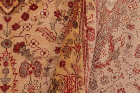 handmade Transitional Lahore Tan Gold Hand Knotted RECTANGLE 100% WOOL area rug 6' x 9'