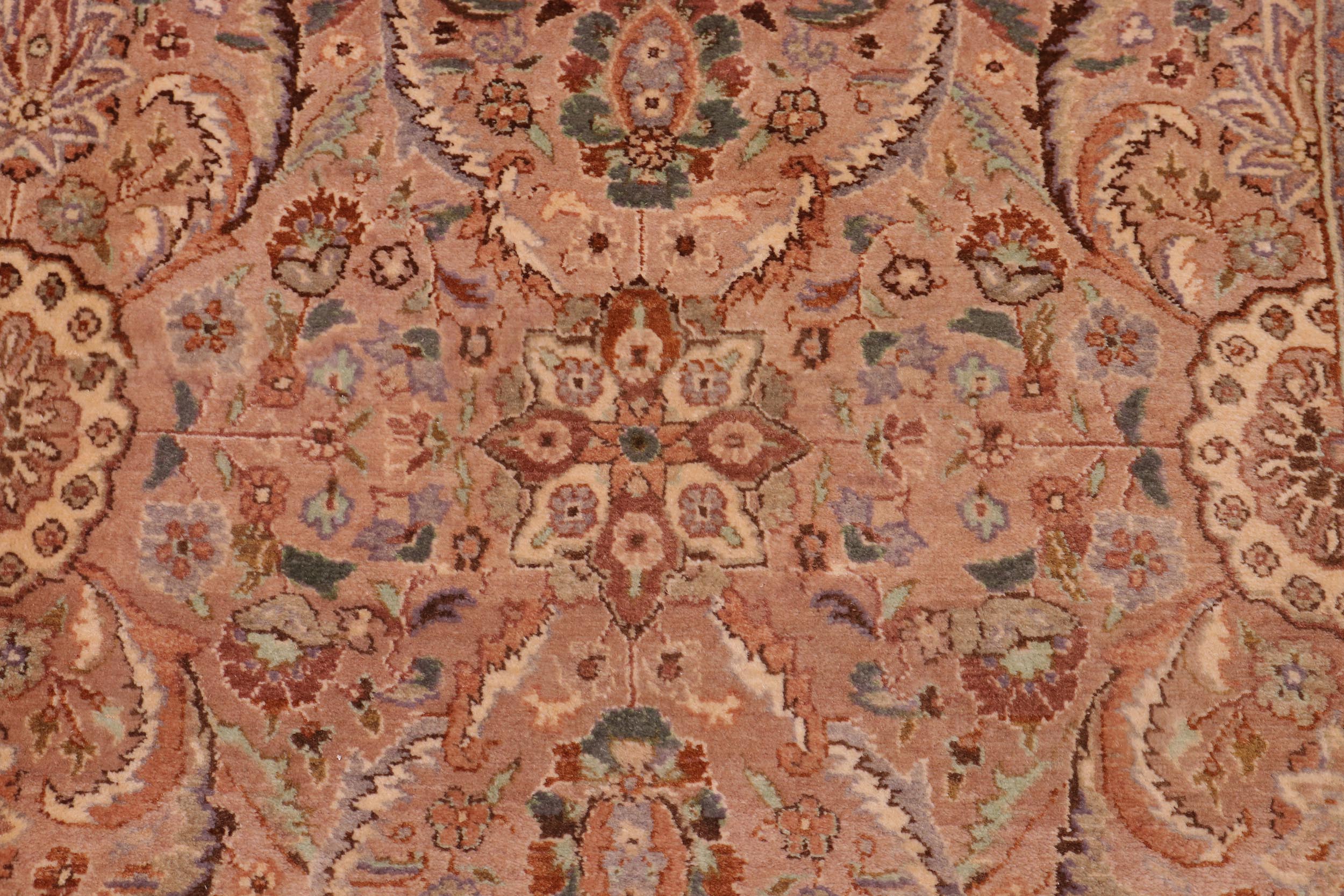 handmade Transitional Qaseem Bond Tan Lt. Green Hand Knotted RECTANGLE 100% WOOL area rug 6 x 9