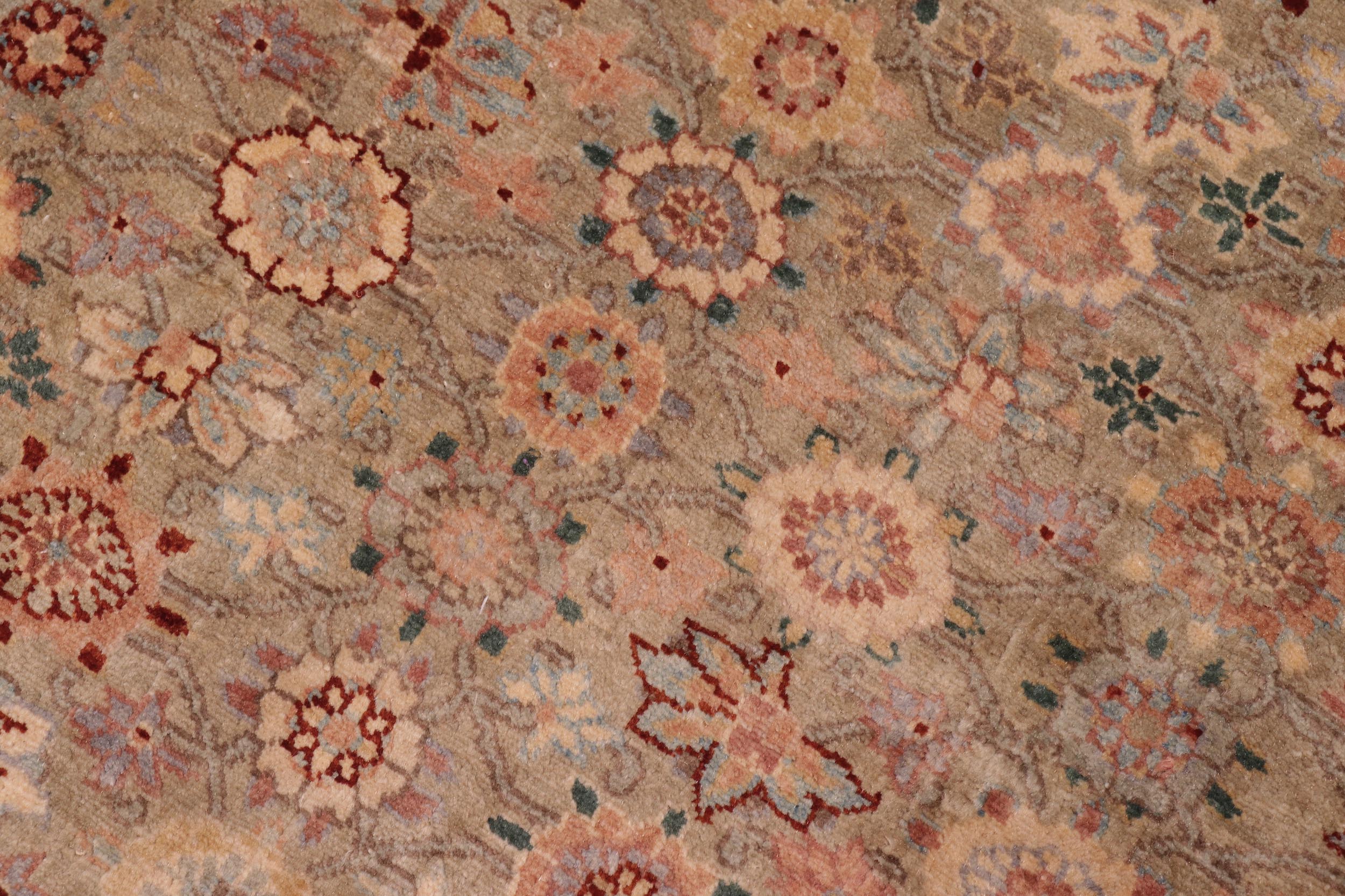 handmade Traditional Kafkaz Lt. Green Tan Hand Knotted RECTANGLE 100% WOOL area rug 6' x 9'