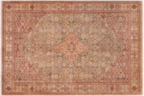 handmade Traditional Kafkaz Lt. Green Tan Hand Knotted RECTANGLE 100% WOOL area rug 6' x 9'