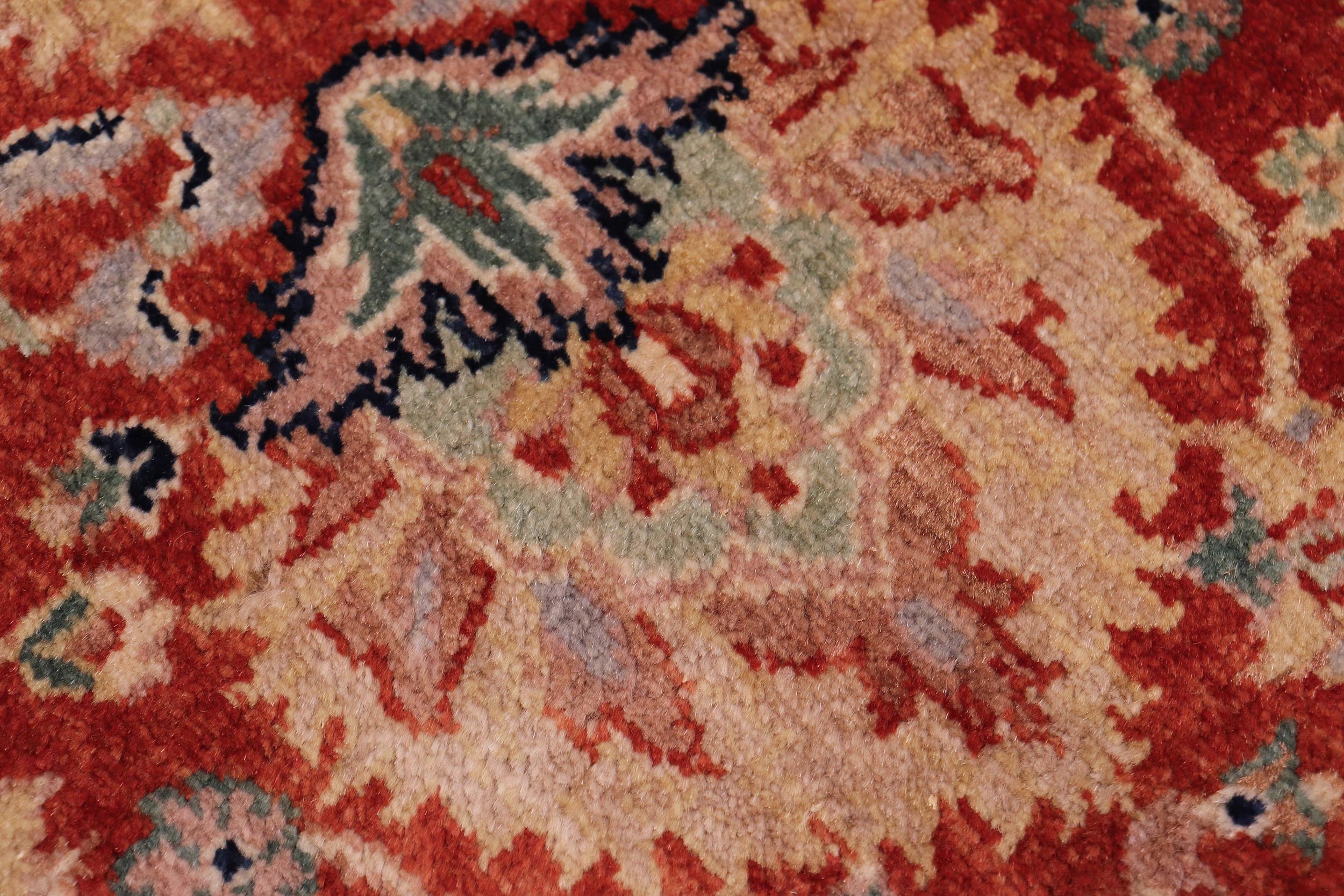 handmade Traditional Lahore Rust Tan Hand Knotted RECTANGLE 100% WOOL area rug 6' x 9'