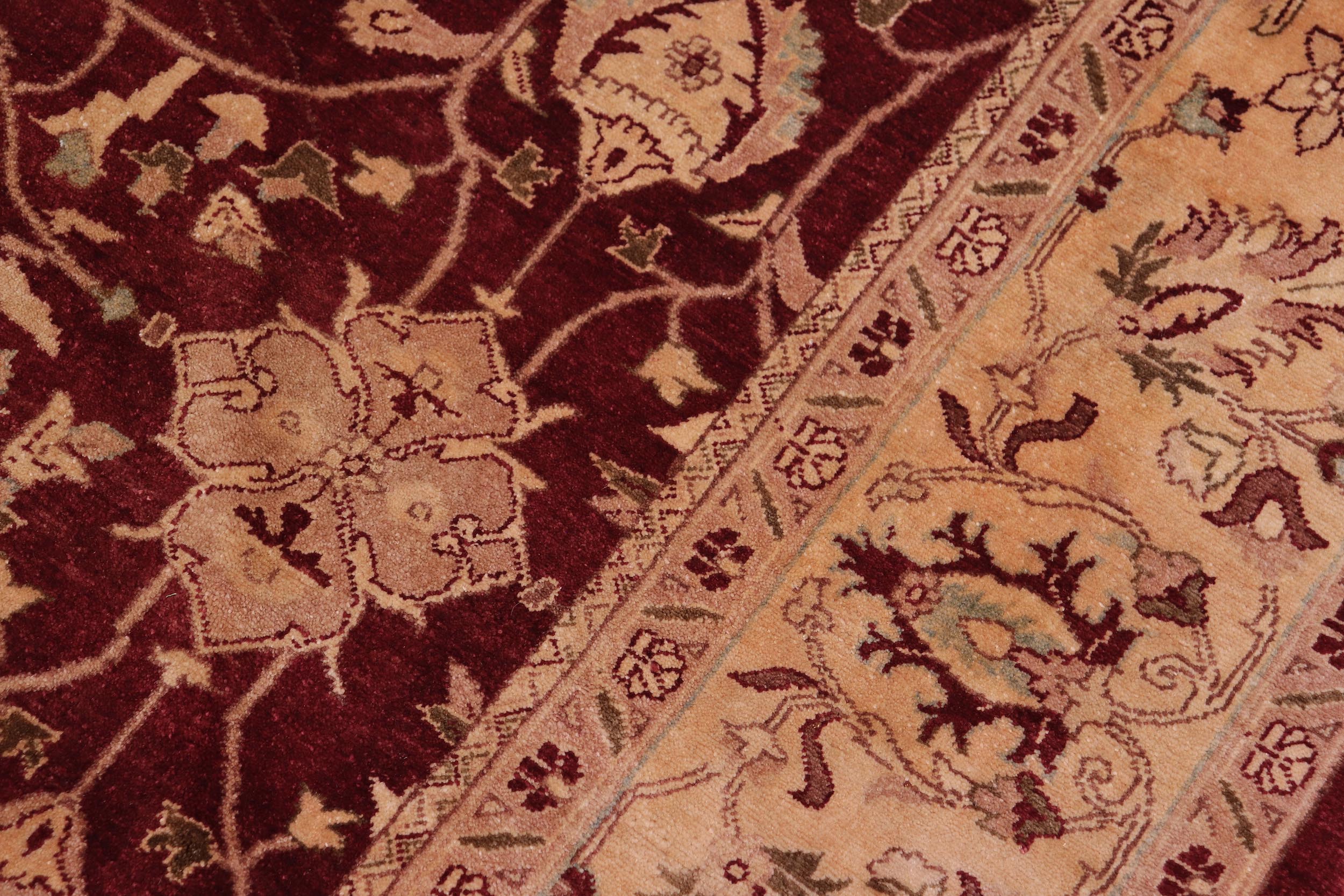 handmade Traditional  Drk. Red Gold Hand Knotted RECTANGLE 100% WOOL area rug 6' x 9'