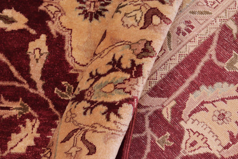 handmade Traditional  Drk. Red Gold Hand Knotted RECTANGLE 100% WOOL area rug 6' x 9'