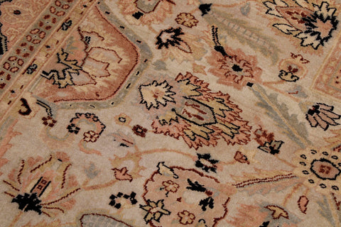 handmade Traditional Lahore Lt. Gray Black Hand Knotted RECTANGLE 100% WOOL area rug 6' x 9'