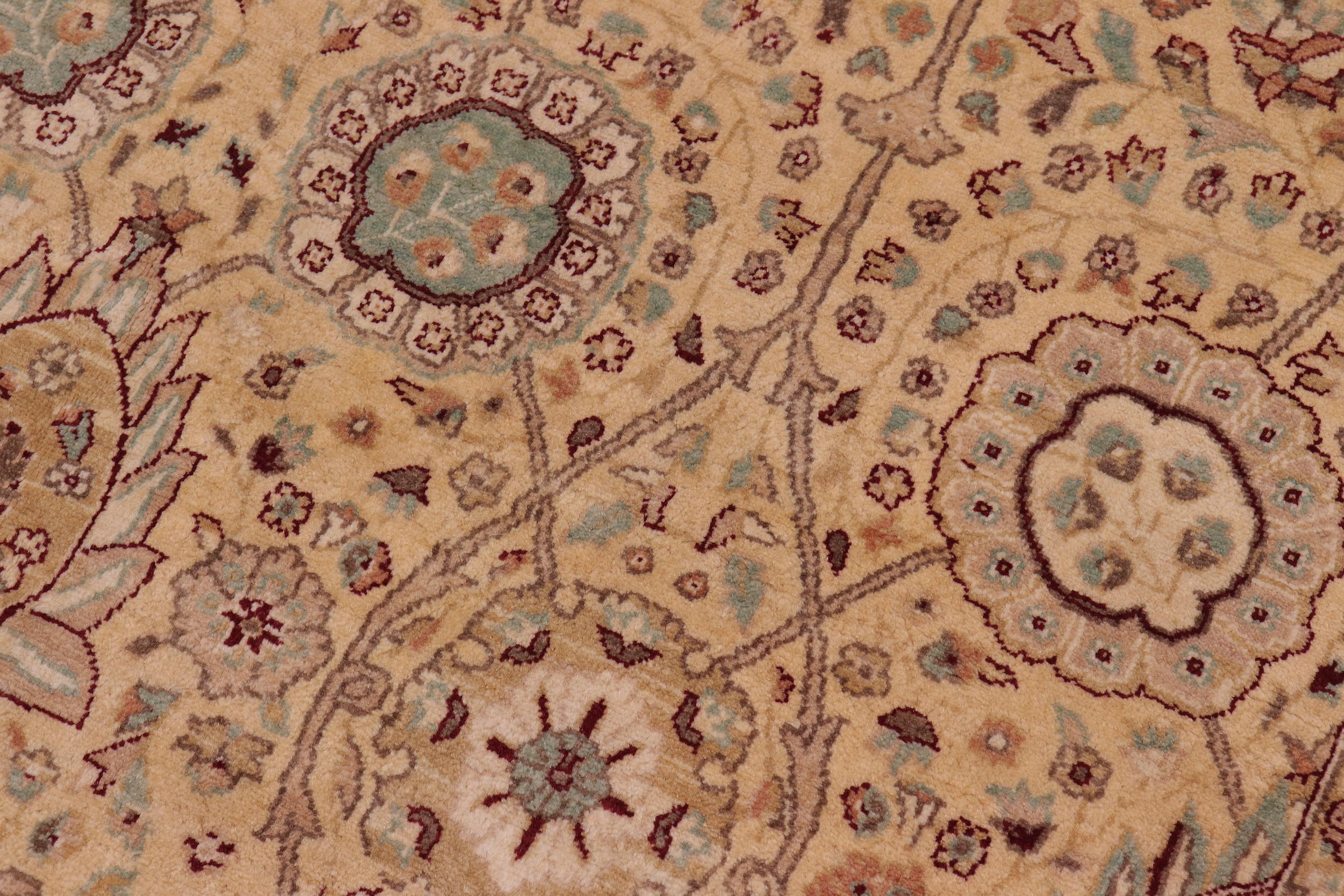 handmade Traditional Design Gold Gold Hand Knotted RECTANGLE 100% WOOL area rug 6' x 9'