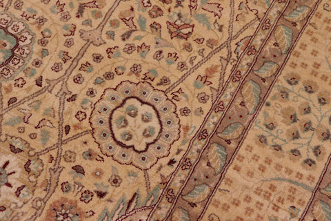 handmade Traditional Design Gold Gold Hand Knotted RECTANGLE 100% WOOL area rug 6' x 9'