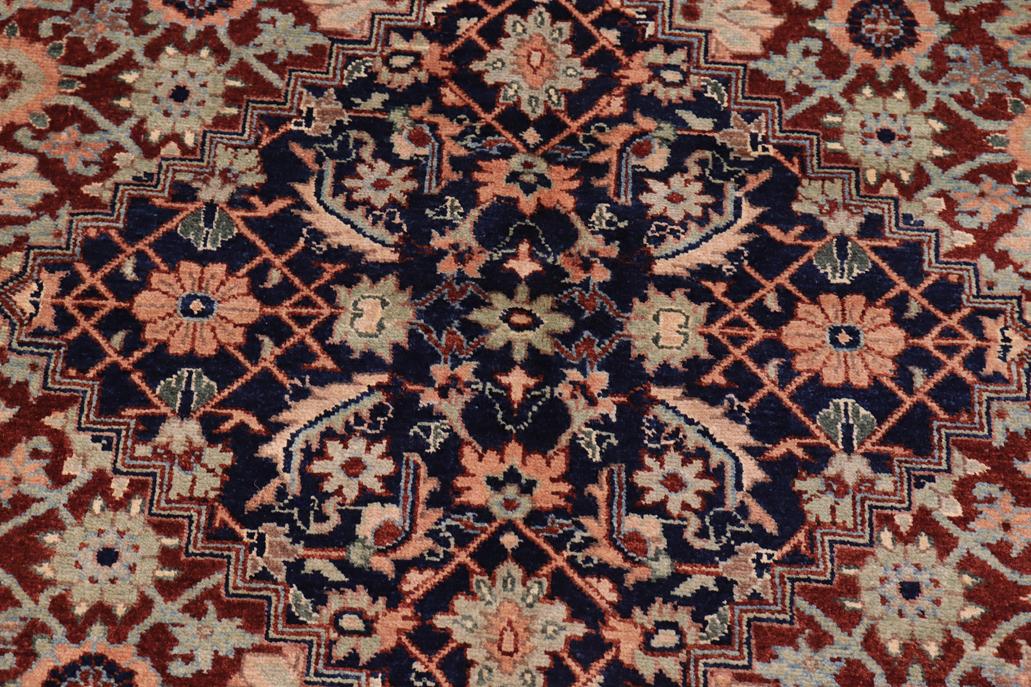 handmade Traditional Bakshi Rust Blue Hand Knotted RECTANGLE 100% WOOL area rug 6'X9'