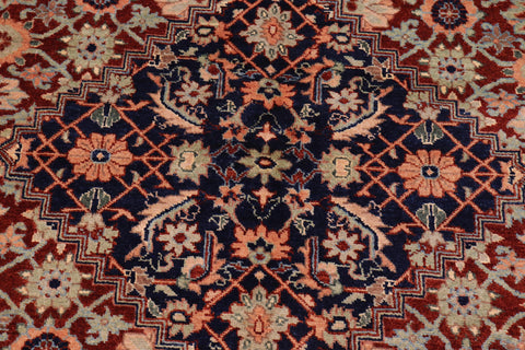 handmade Traditional Bakshi Rust Blue Hand Knotted RECTANGLE 100% WOOL area rug 6' x 9'