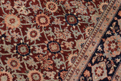 handmade Traditional Bakshi Rust Blue Hand Knotted RECTANGLE 100% WOOL area rug 6'X9'