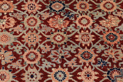handmade Traditional Bakshi Rust Blue Hand Knotted RECTANGLE 100% WOOL area rug 6' x 9'