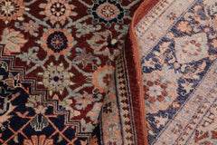 handmade Traditional Bakshi Rust Blue Hand Knotted RECTANGLE 100% WOOL area rug 6'X9'