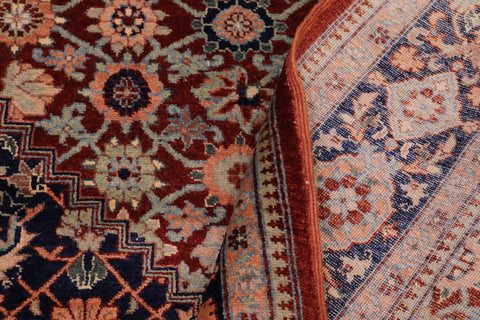 handmade Traditional Bakshi Rust Blue Hand Knotted RECTANGLE 100% WOOL area rug 6' x 9'