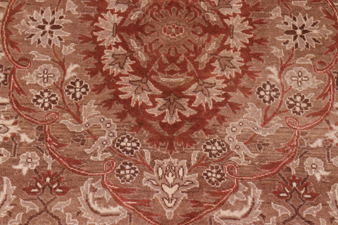 handmade Traditional Tajdar Brown Brown Hand Knotted RECTANGLE 100% WOOL area rug 6x9