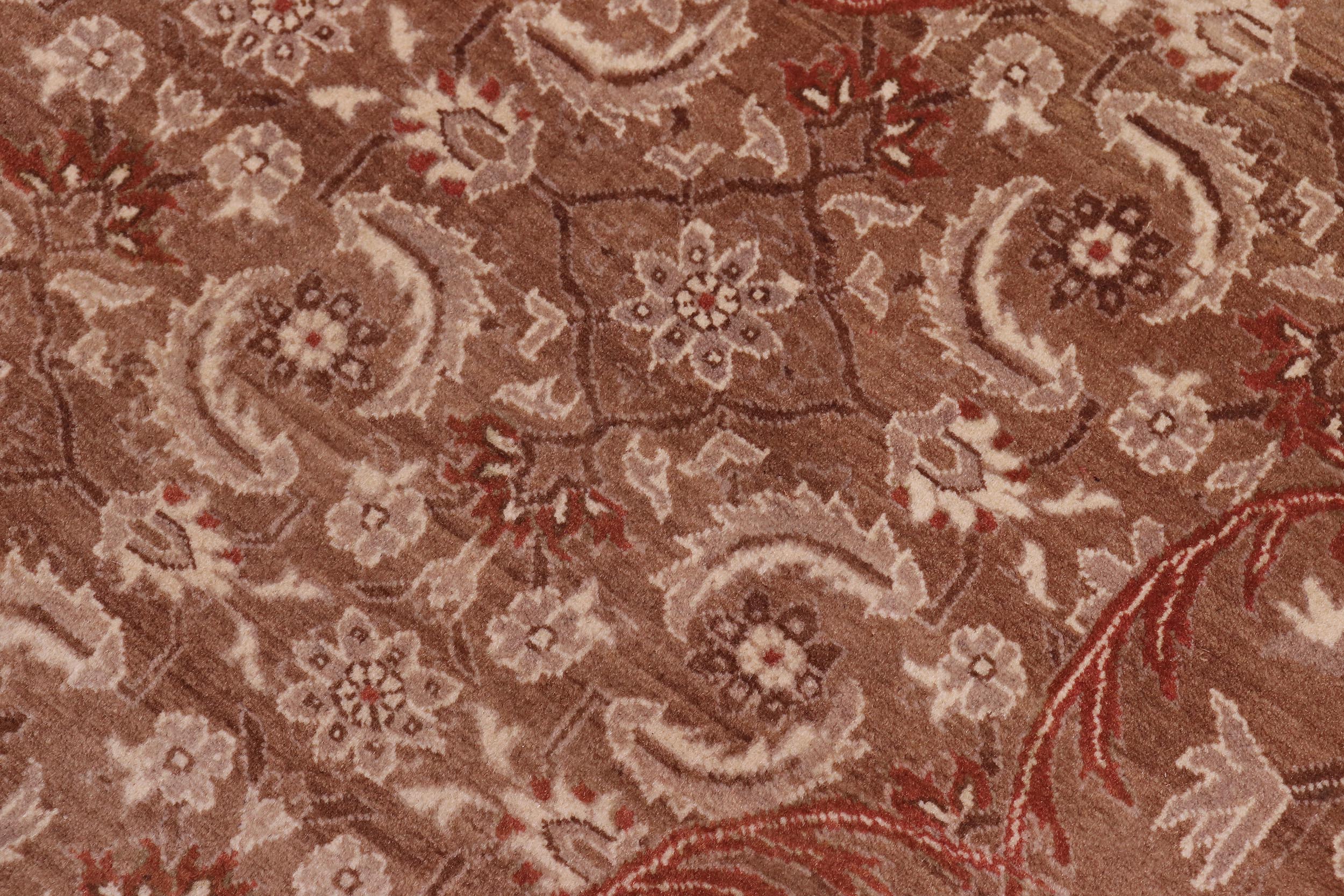 handmade Traditional Tajdar Brown Brown Hand Knotted RECTANGLE 100% WOOL area rug 6x9