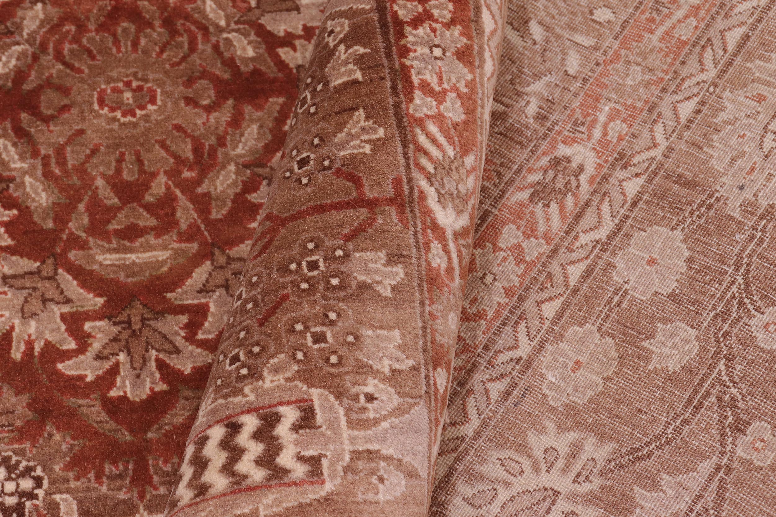 handmade Traditional Tajdar Brown Brown Hand Knotted RECTANGLE 100% WOOL area rug 6x9