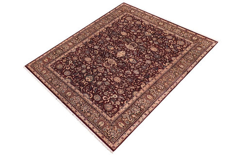 Antique Abassi Afsha Carrie Aubergine/ Brown Wool Rug - 6'0''X9'0''