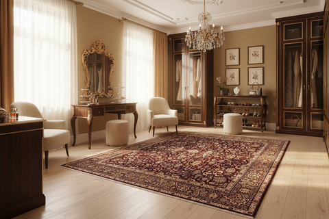 handmade Transitional Abasi Afsha Aubergine Dark Brown Hand Knotted RECTANGLE 100% WOOL area rug 6 x 9