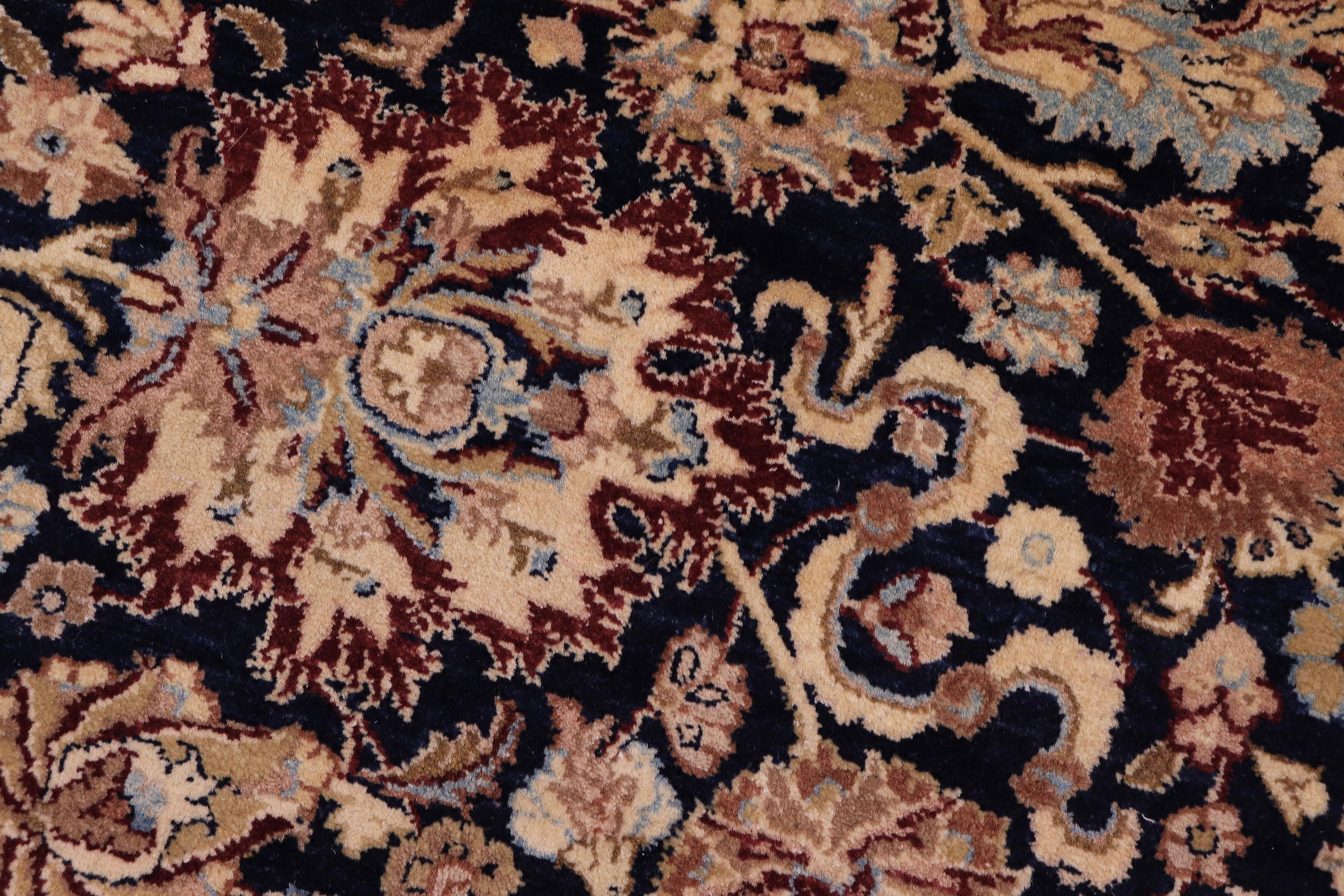 handmade Transitional Anmol Agra Drk. Blue Aubergine Hand Knotted RECTANGLE 100% WOOL area rug 6 x 9