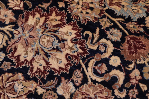 handmade Transitional Anmol Agra Drk. Blue Aubergine Hand Knotted RECTANGLE 100% WOOL area rug 6 x 9