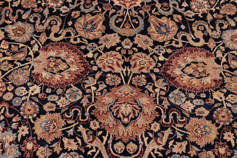handmade Transitional Anmol Agra Drk. Blue Aubergine Hand Knotted RECTANGLE 100% WOOL area rug 6 x 9