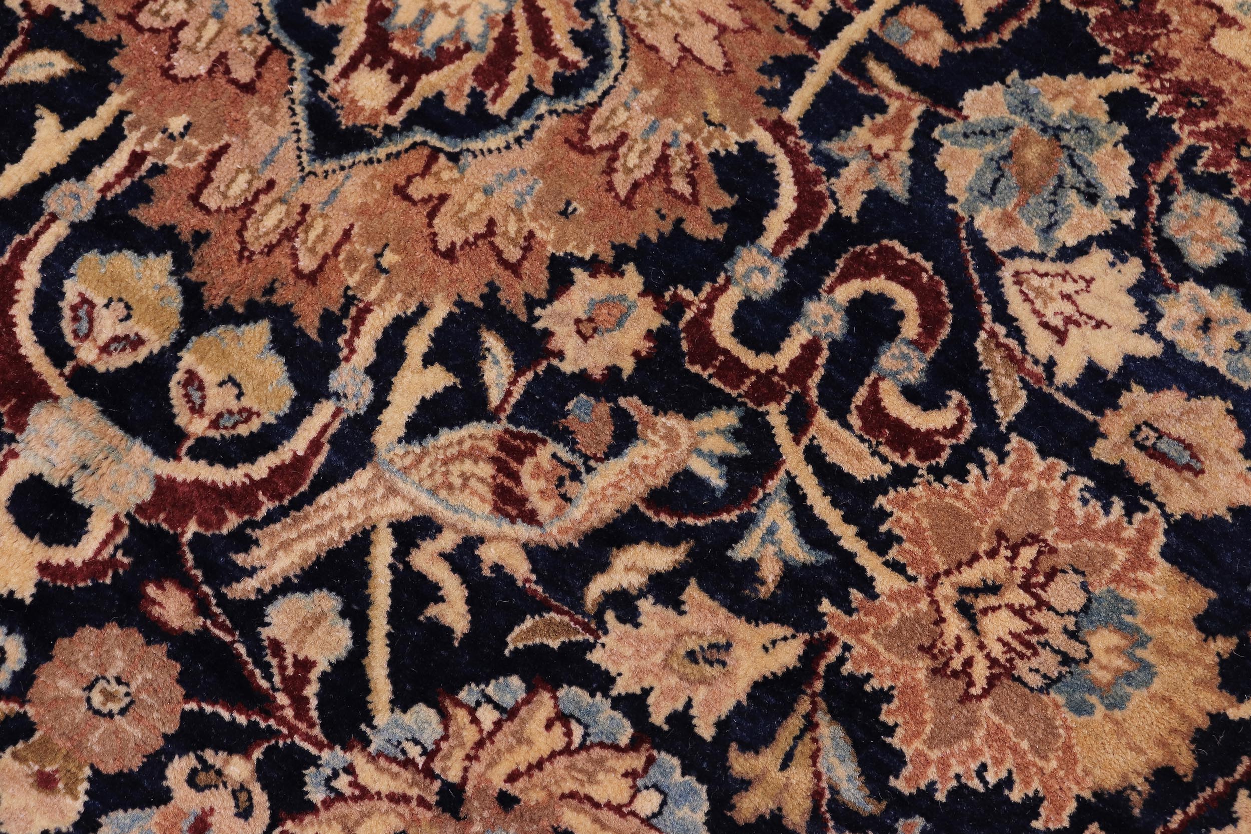 handmade Transitional Anmol Agra Drk. Blue Aubergine Hand Knotted RECTANGLE 100% WOOL area rug 6 x 9