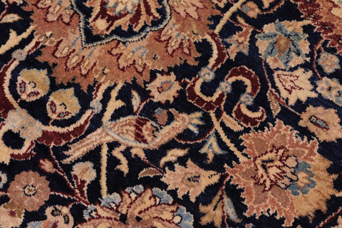 handmade Transitional Anmol Agra Drk. Blue Aubergine Hand Knotted RECTANGLE 100% WOOL area rug 6 x 9