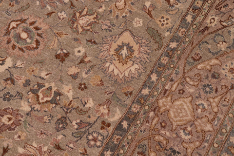 handmade Transitional Kashan Lt. Green Tan Hand Knotted RECTANGLE 100% WOOL area rug 6 x 9