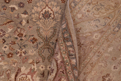handmade Transitional Kashan Lt. Green Tan Hand Knotted RECTANGLE 100% WOOL area rug 6 x 9