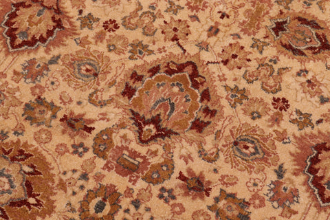 handmade Traditional Lahore Gold Lt. Green Hand Knotted RECTANGLE 100% WOOL area rug 6' x 9'