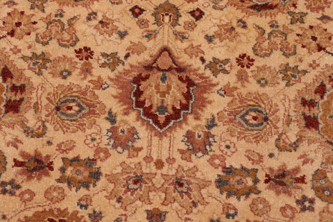 handmade Traditional Lahore Gold Lt. Green Hand Knotted RECTANGLE 100% WOOL area rug 6' x 9'